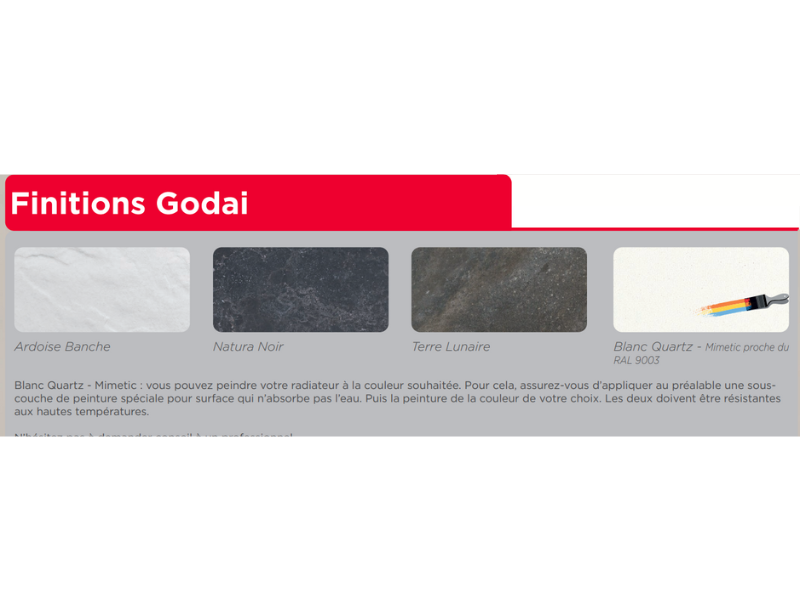 Finitions sèche-serviettes GODAI Valderoma