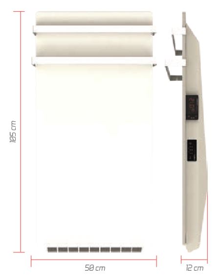 Dimensions du radiateur 1700W GODAI Valderoma