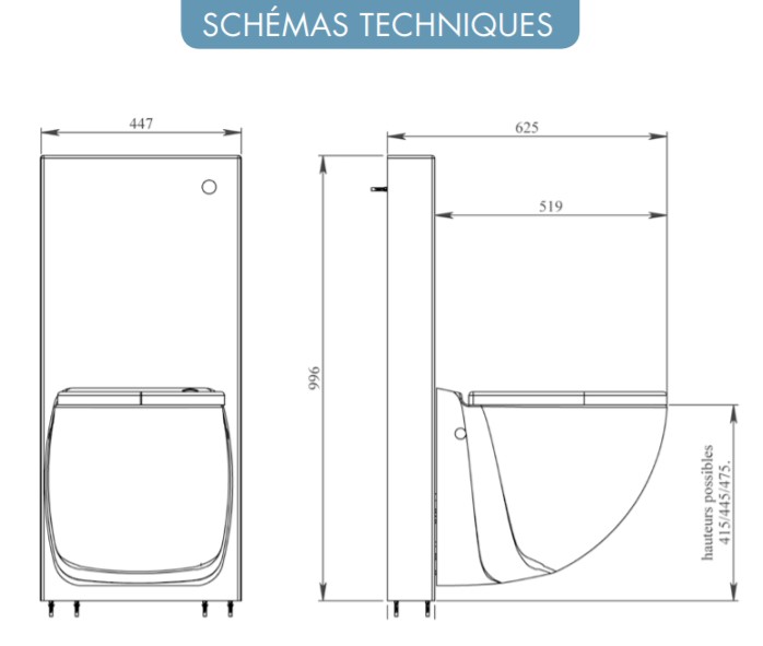 W40SP Silence Watermatic, la cuvette WC suspendue à broyeur intégré ICI à  Prix Broyé