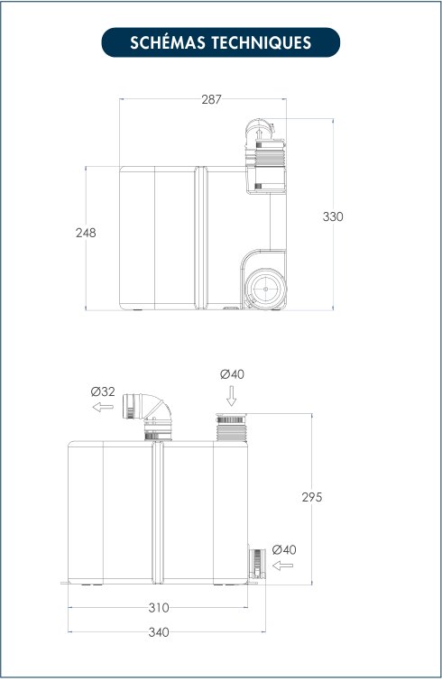 Schémas techniques pompe de relevage Watermatic VD500 FRVD500P9124