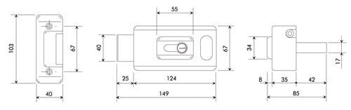 Dimensions serrure LOCK82