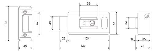 Dimensions serrure LOCK81